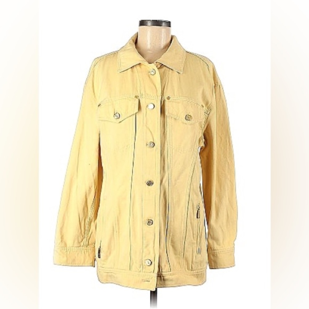 Vintage ESCADA by MARGHARETA REY  L yellow cotton jeans jacket - very good con
